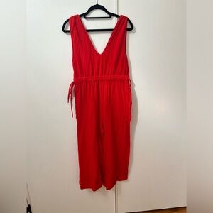 Madewell Red Gauzey Jumpsuit